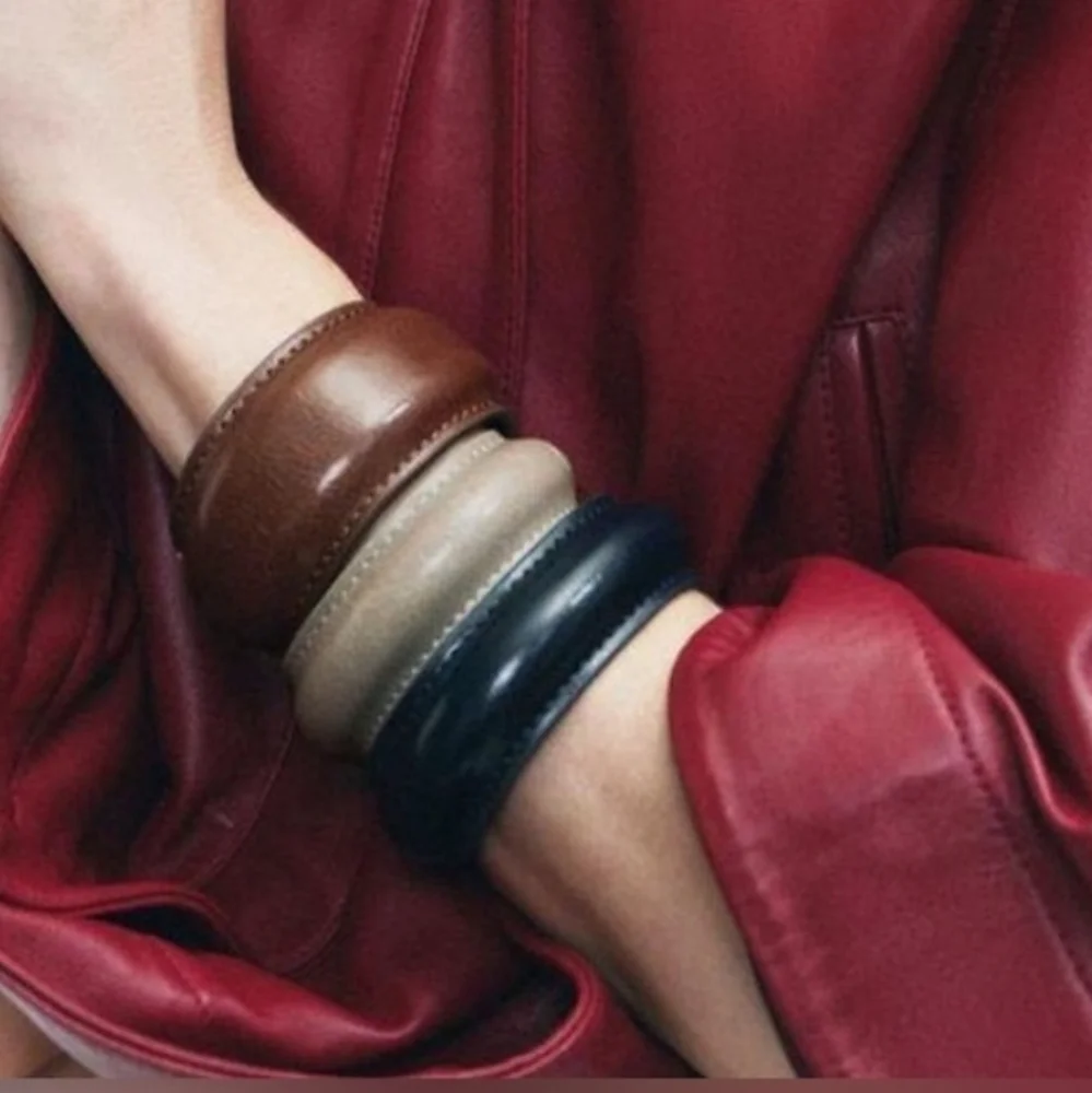 ZARA Pack of 3 Leather Bracelets - Picture 2 of 13